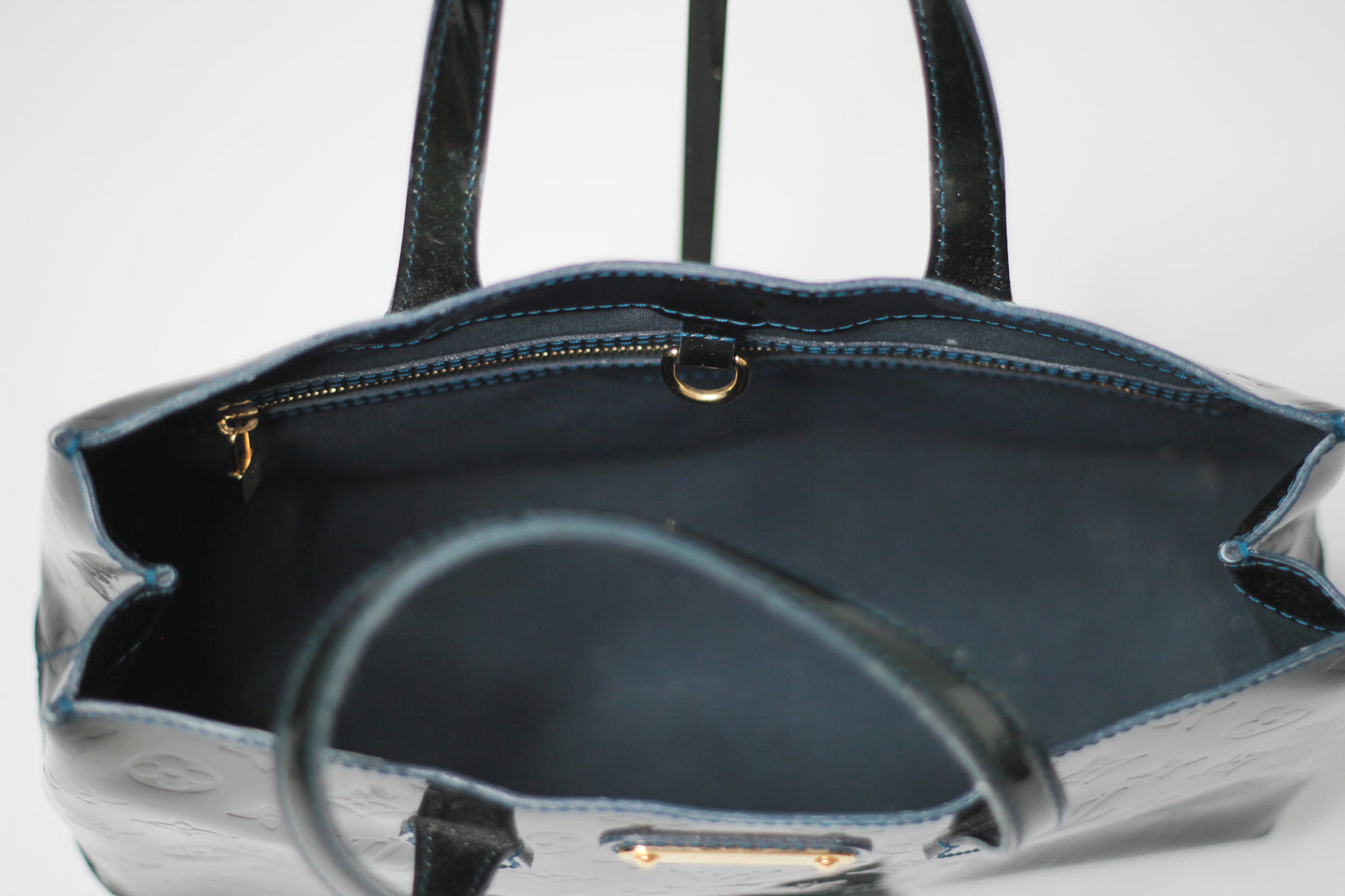 Louis Vuitton Vernis Wilshire PM Leather Green Handbag Top HandleBag