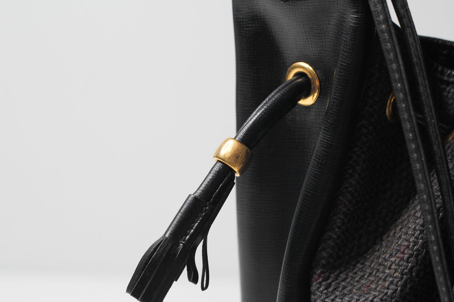 Yves Saint Laurent Vintage Black Hobo Bucket Shoulder Bag