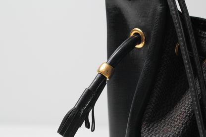 Yves Saint Laurent Vintage Black Hobo Bucket Shoulder Bag