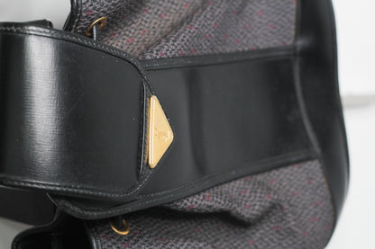 Yves Saint Laurent Vintage Black Hobo Bucket Shoulder Bag