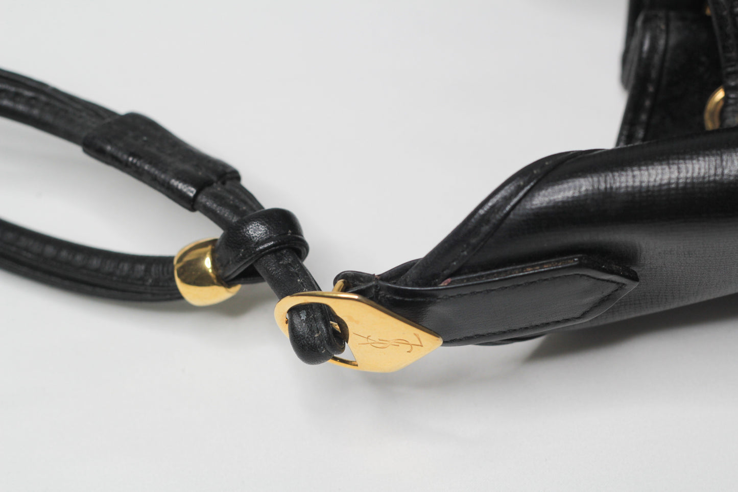 Yves Saint Laurent Vintage Black Hobo Bucket Shoulder Bag