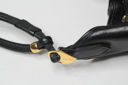 Yves Saint Laurent Vintage Black Hobo Bucket Shoulder Bag