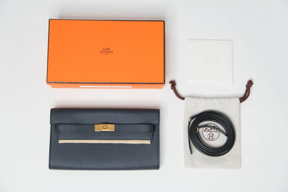 Hermes Kelly To Go Indigo Wallet Epsom