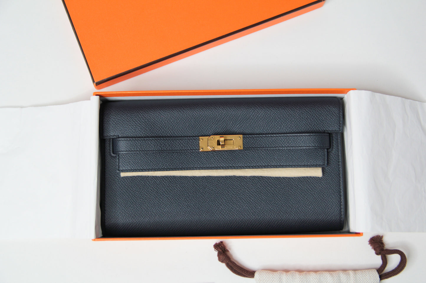 Hermes Kelly To Go Indigo Wallet Epsom