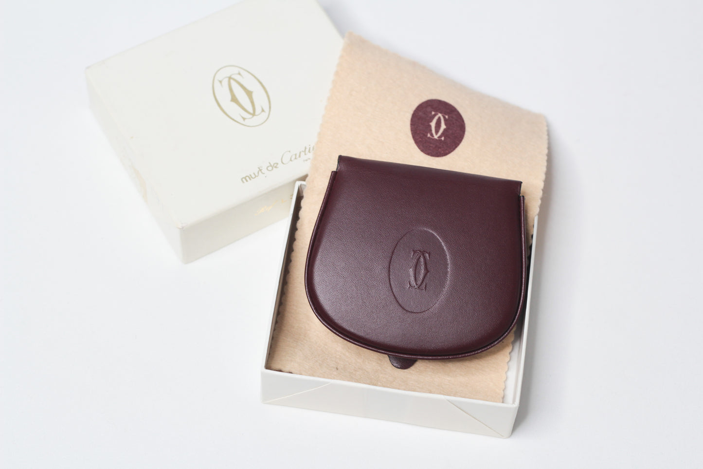 Must de Cartier Burgundy Coin Purse